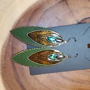 Long Feather Design Earrings